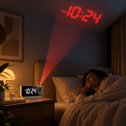 LED Projection Alarm Clock